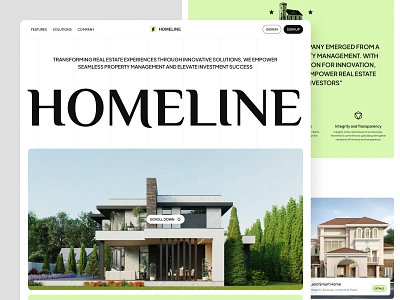 Homeline - Real Estate Landing Page 🏘️ agency apartement architect architecture clean home home page house landing page portfolio property property website real estate real estate agency rent residence web web design website