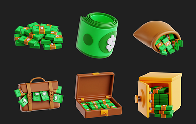 3D money illustration ui