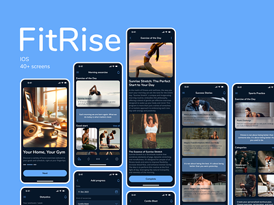 Fitness mobile app application design fitness fitness club fitness excercise gym meditation mobile mobile app design mobile ui morning excercise morning routine motivation training workout club