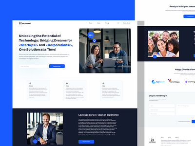 Software Company Landing Page blue ui branding cleanui company landingpage minimalui modern software company ui userinterface web website