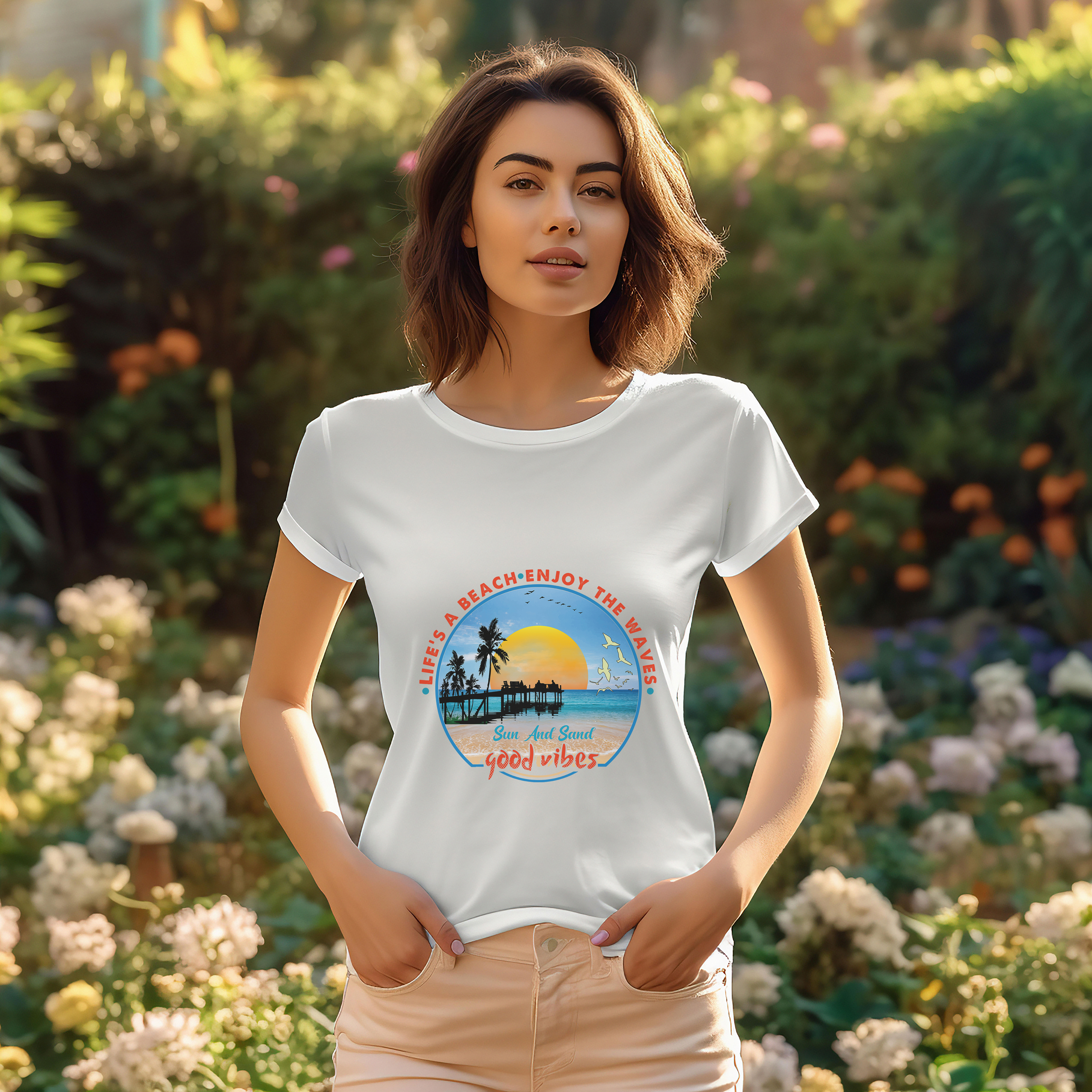 Beach Shirt designs themes templates and downloadable graphic