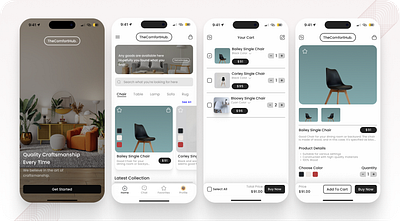TheComfortHub - Furniture Mobile App mobile design ui design