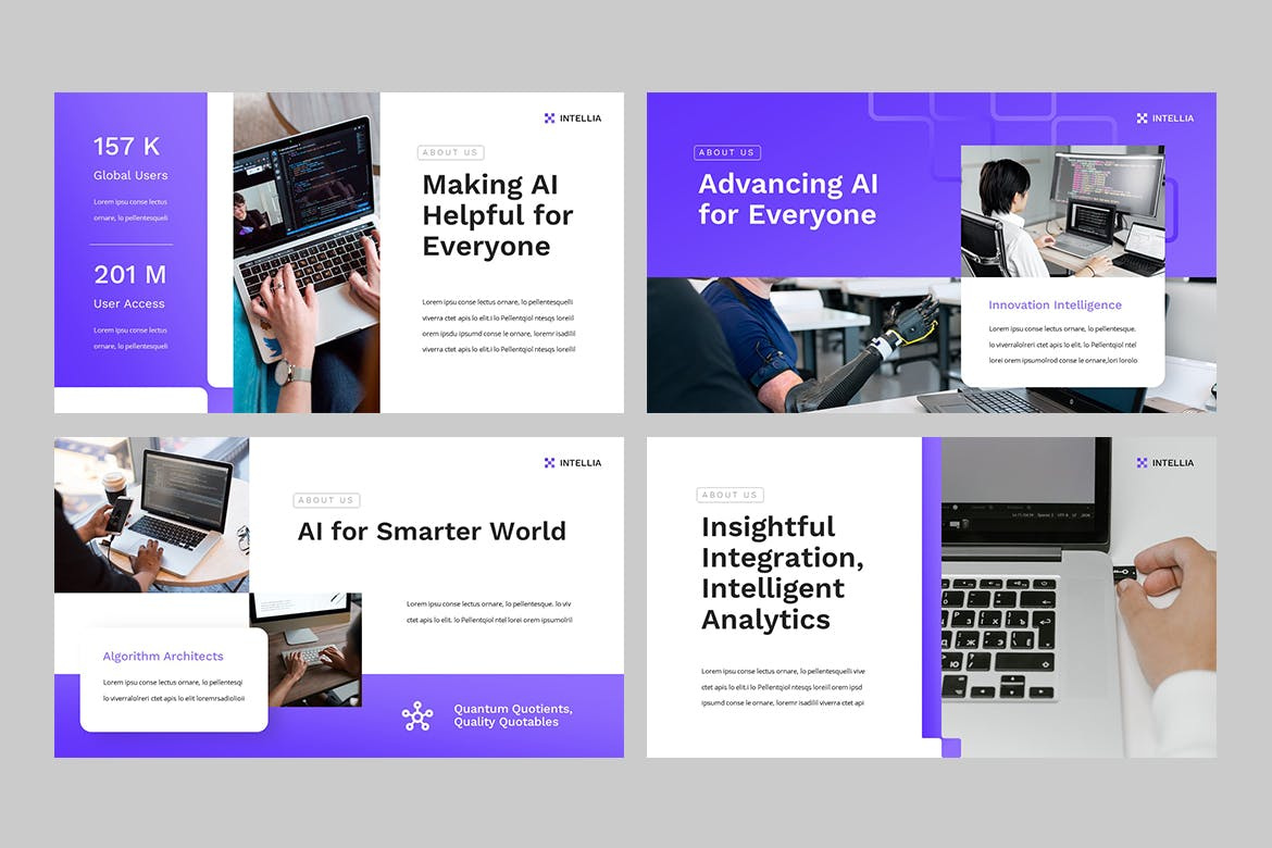 Intellia - AI Technology Powerpoint by Template Genius on Dribbble