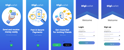 Digiwallet Mobile App Design #Figma design minimal ui ux