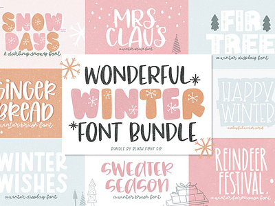 WONDERFUL WINTER Font Bundle brush fonts christmas craft crafting cricut cricut font bundle cuttable cutting font bundle fonts bundles fonts for crafting fonts for procreate silhouette fonts snow snowflake snowflake font v winter font winter font bundle winter fonts