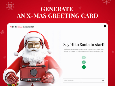 AI-based Promo Service agency ai branding christmas clean design clean ui design desktop digital logo red santa ui uiux ux uxui web design web development web service white
