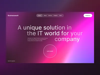 BusinessesAi design concept ai concept corporate website design hero=section ui uiux user intergace ux web website