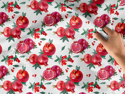 Pomegranate. Collection of watercolor patterns for printing. book illustration branding design fabric design floral pattern flowers graphic design illustration illustrator seamless pattern surface design ui watercolor watercolor illustration watercolor pattern