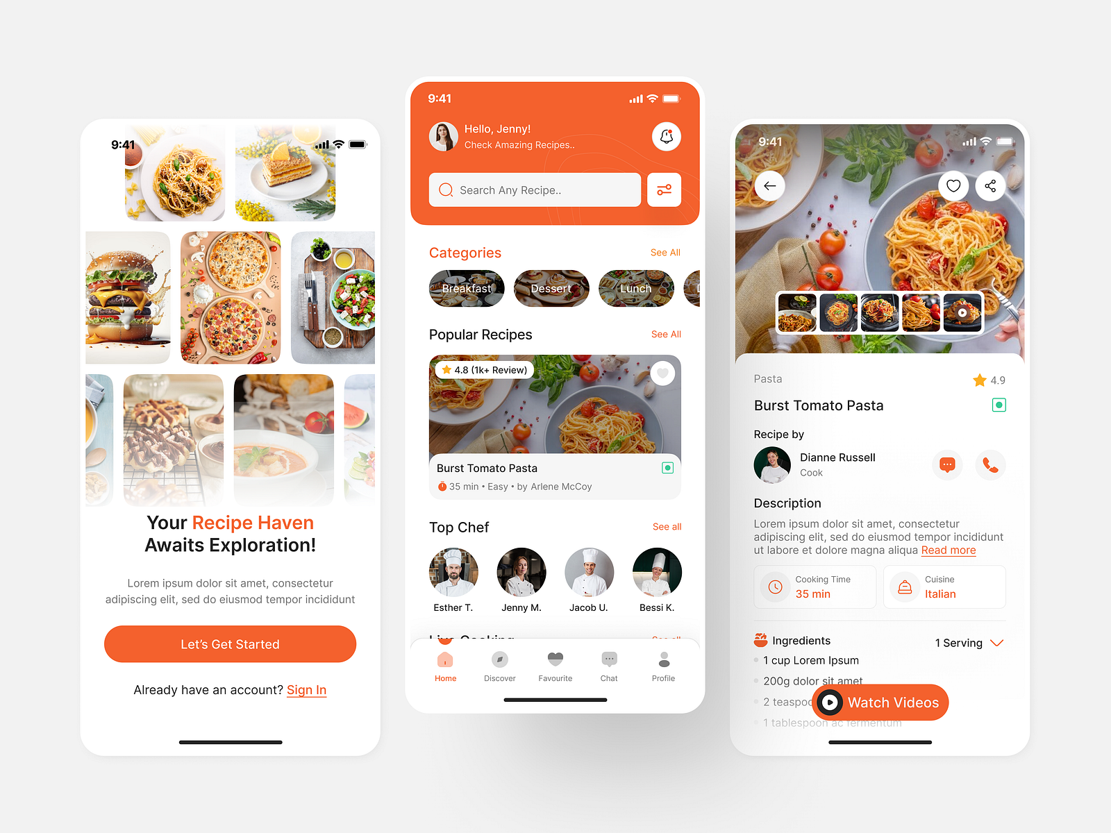 Recipe App | Food Recipe Mobile App | Cooking App UI | App UIUX by ...