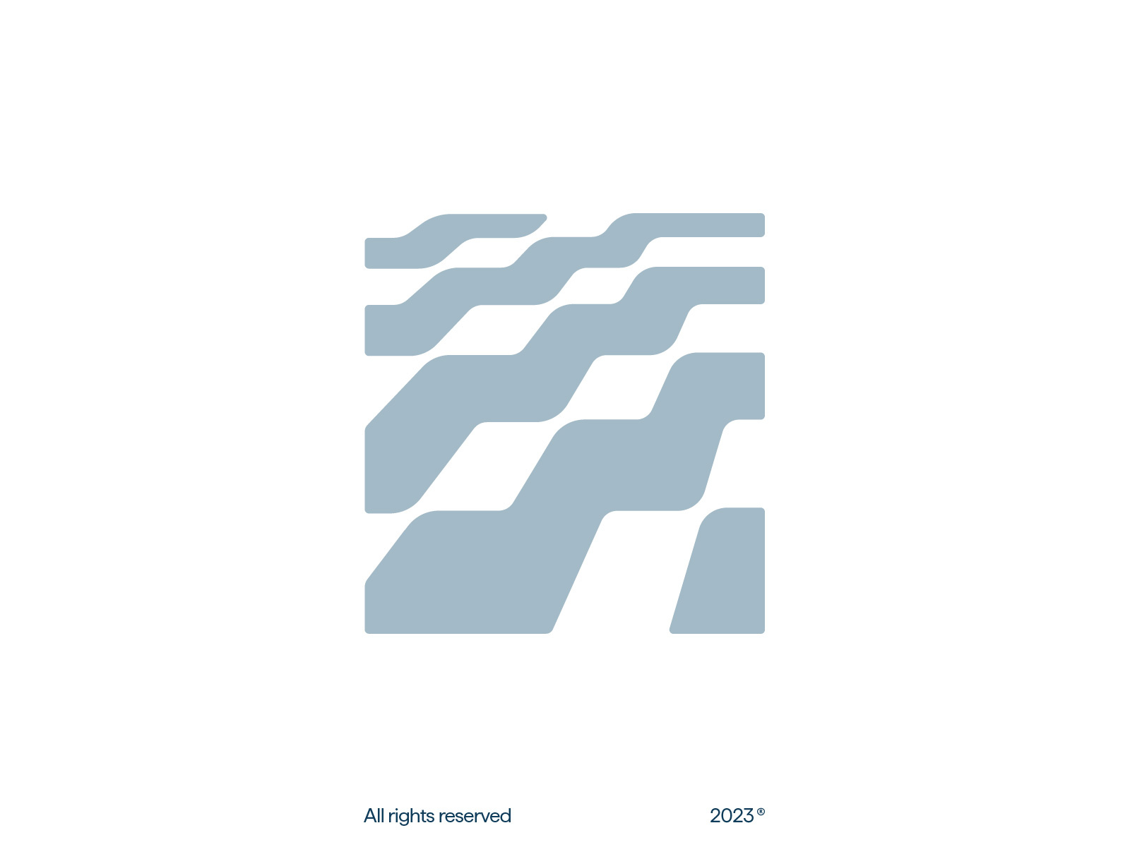 Logotype for a trademark solutions company abstract blue business corporate digital fintech grey logo minimal modern movement rates rounded squares symbol teal technology trademark upstream