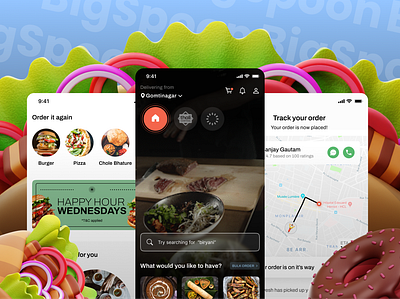 BigSpoon - A cloud kitchen app app design branding design graphic design illustration mobile app ui ux