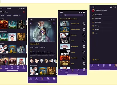 Video streaming mobile app design app design mobile app mobile design product design streaming app ui uiux