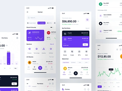 Finline - Investments & Finance App clean design designer finance financial fintech ui ui kit ui8 uidesign unpixel ux uxdesign