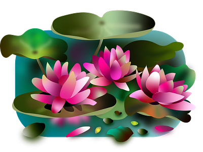 LILY AND THE PODS adobe illustrator adobe illustrator water lily cover art digital art digital art magazine cover digital art water liliy digital illustration magazine cover magazine cover art water lily water lily art water lily illustration