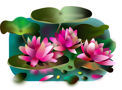 LILY AND THE PODS adobe illustrator adobe illustrator water lily cover art digital art digital art magazine cover digital art water liliy digital illustration magazine cover magazine cover art water lily water lily art water lily illustration