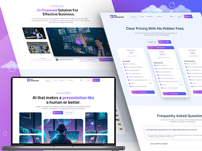 SaaS UI/UX Design "AI Presentation Website Design" Clear Pricing logo looking for feedback mobile applications redesign saas saas dashboard saas website ui uiuxdesign webapp websitedesign