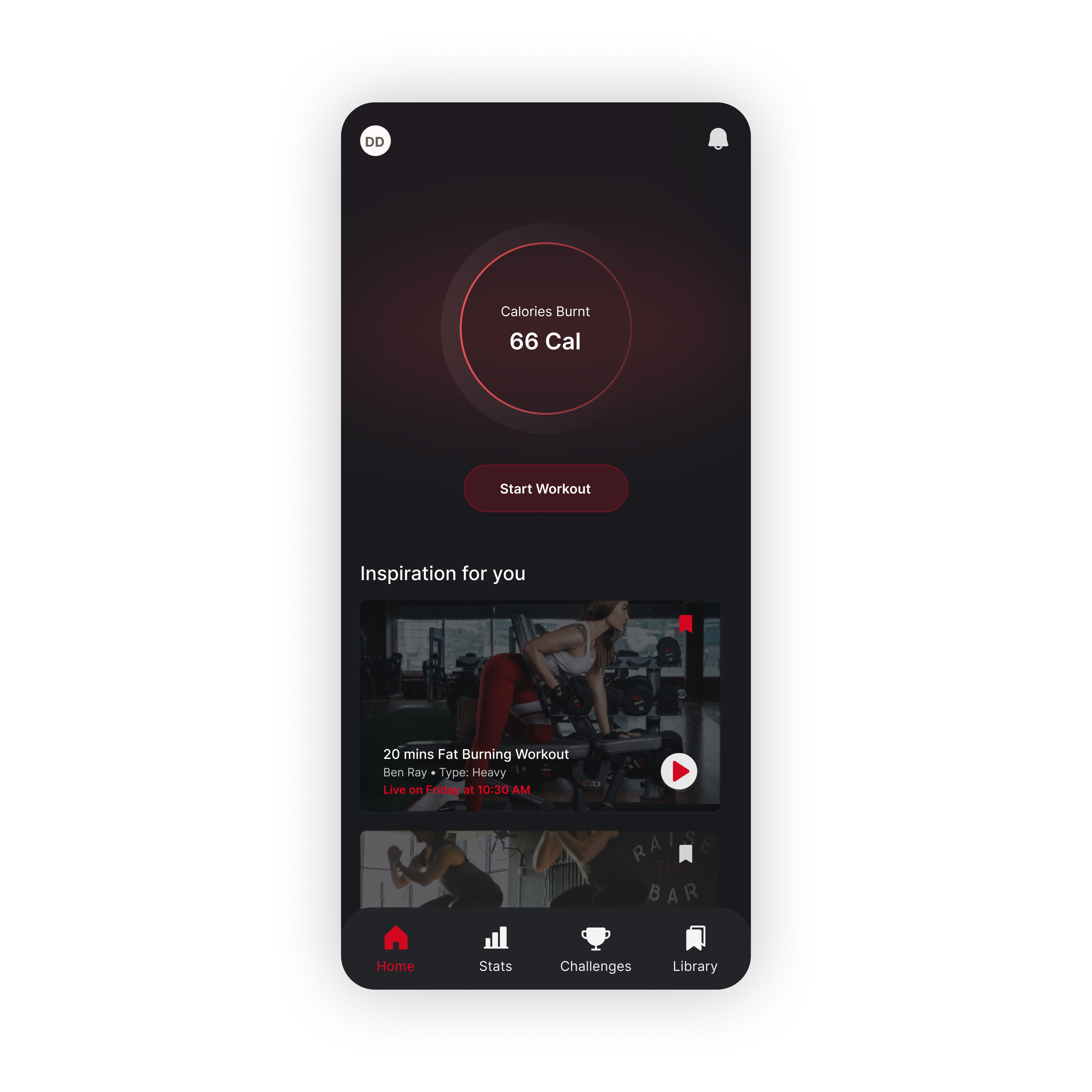 Homepage || Workout App app app design button darkmode darkui design flat design ui ux
