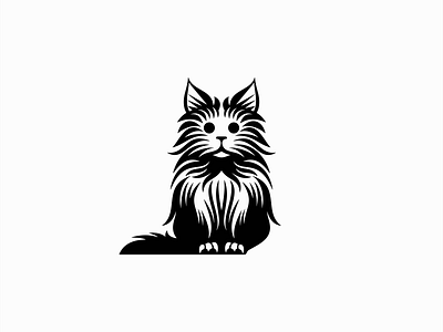 Maine Coon Cat Logo branding cat coon curves cute design emblem icon identity illustration kitty logo maine mark mascot negative space pet symbol vector vet