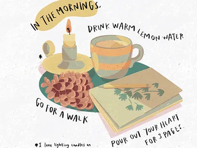 Cold Morning Ritual calm calmness drawing handlettering illustration inspiration inspirational mindfull procreate realistic illustration typography winter