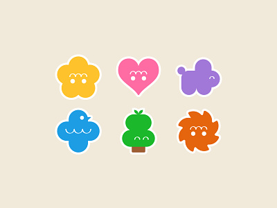 Fun character stickers for online baby store baby bird bunny characters children flower fun heart kids nursery sun tree