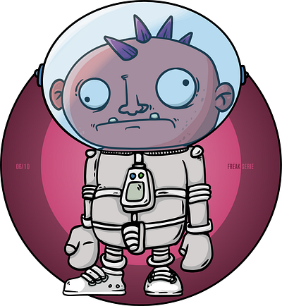 Freak serie 06/10 cartoon character crazy doodle freak serie spaceman