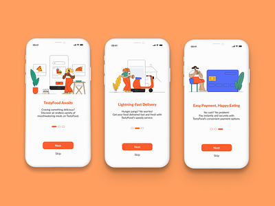 Onboarding Screens - Food Ordering App design foodorderingapp onboardingscreens ui uiux