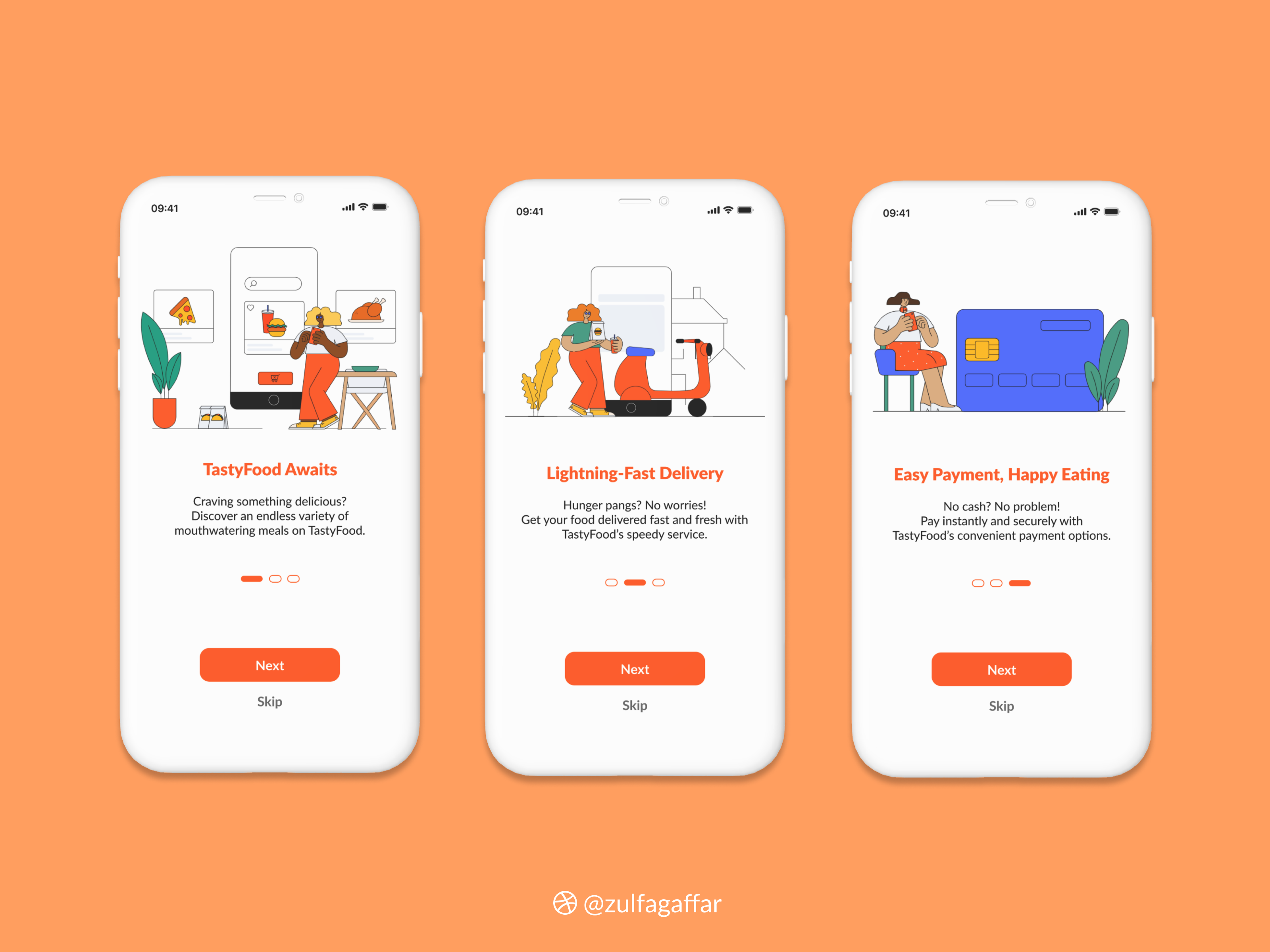 Onboarding Screens - Food Ordering App design foodorderingapp onboardingscreens ui uiux