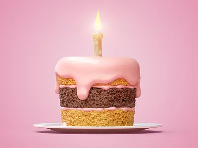 Birthday Cake. 3d rendering. 3d birthday birthday cake food illustration render sculpting