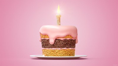 Birthday Cake. 3d rendering. 3d birthday birthday cake food illustration render sculpting