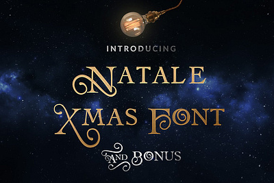 Natale Christmas Font & Bonus Gift christmas christmas font christmas pattern holydays merry merry christmas pattern seasonal typography xmas xmas font