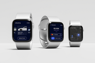 Apple Watch Ui Design app apple apple watch application car car renting figma ios map smart watch ui design ux watch