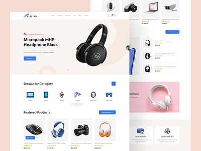 ECommerce Landing Page e commerce ecommerce ecommerce landing page ecommerce store ecommerce website electronic electronics landing page online shop online store product shop shopify store ui web web design website website design woocommerce