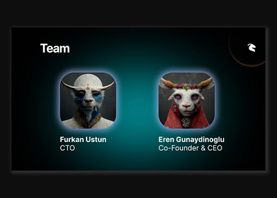 Web3 blockchain team avatar black design goat nft team block team slide web3