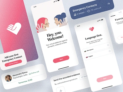 Domestic Violence Mobile App app design mobile mobile app modern product design ui usable ux uxdesign