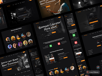 Beat&Gigs Websites artist booking dark dark mode event gigs homepage landing landing page music musician ui design website