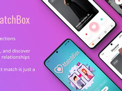 MatchBox : Spark Your Story app bumble chat chatting clean content design dating app dating mobile app design love match match finder matching mobile app mockup relationship swipe tinder ui ux