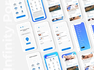 INFINITY PORT - Service App adobe xd application blue design prototype research treanding ui xd