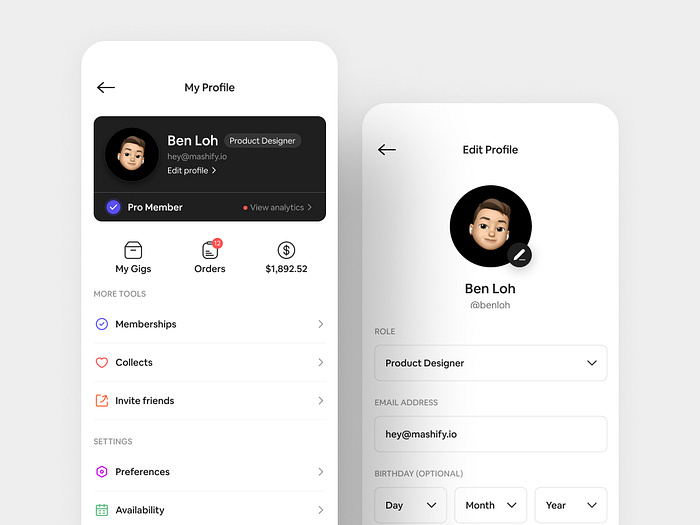 Browse thousands of Profile UI App images for design inspiration | Dribbble