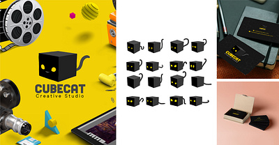 CUBECAT 3d animation branding graphic design logo motion graphics ui