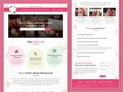 Matrimony Landing Page Design design landingpage matrimony matrimony service web ui uidesign uiux ux web web design website wedding