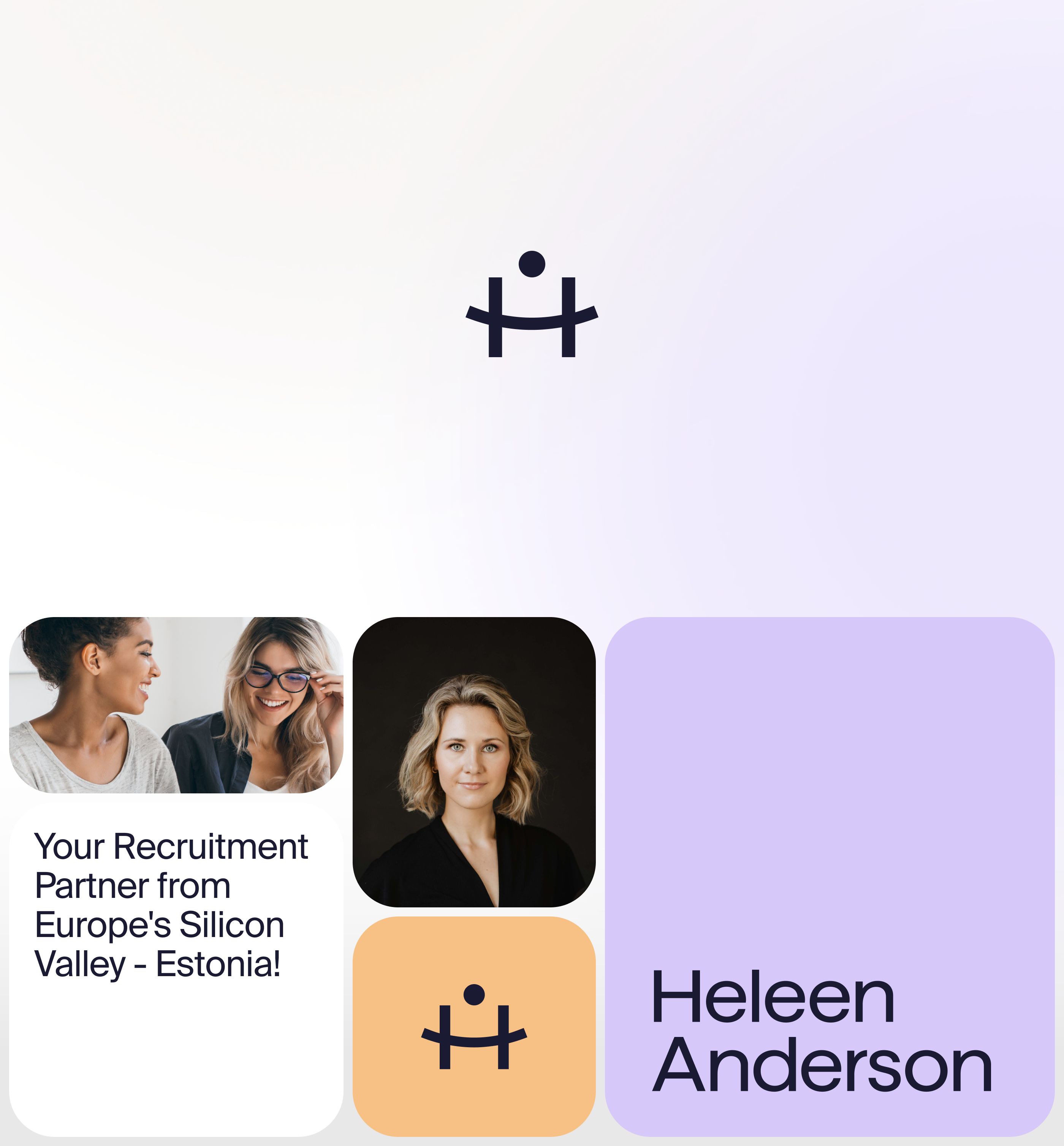 Heleen Anderson Personal Branding brand branding humans identity letter h logo logotype monogram recruitment shake hands smile symbol