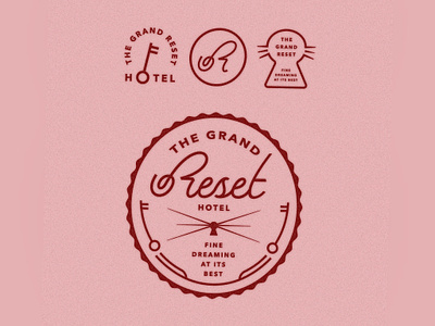 Reset Hotel cursive design hotel identity keyhole keys lettering logo logo design typography
