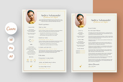 Resume and Cover Letter for Esthetician Templates Canva InDesign a4 template beauty business canva template cover letter canva cover letter design cover letter template digital product indesign template photoshop template print template resume canva resume design resume download resume editable resume for esthetician resume graphic template resume indesign resume photoshop resume template us letter template
