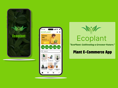 Ecoplant - E-Commerce App Design 3d animation app design application design branding design figma design graphic design illustration logo motion graphics ui uiux vector webdesign