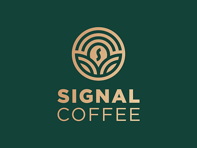 Signal Coffee - Logo Design branding cafe coffee gold graphic design logo modern