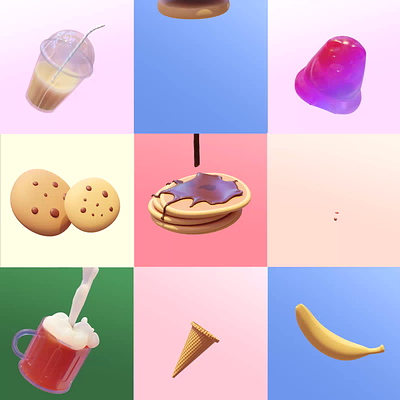 Food 3D animations 3d animated emojis animation beer blender burger cookie cute emojis emoticons food food icon animations hamburger icons illustration illustrations kawaii loop looping render