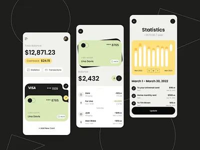 Merkul - Banking Mobile App androind app design balance bank app cards credit card debit card design fiat home page ios mobile mobile app mobile banking mobile design statistics ui uiux ux wallet