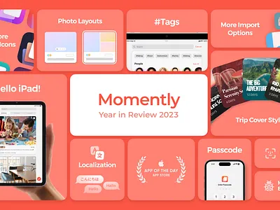 Momently - Year in Review 2023 ipad iphone journaling overview