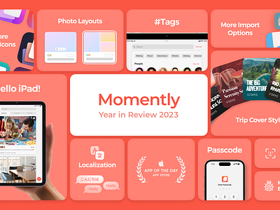 Momently - Year in Review 2023 ipad iphone journaling overview