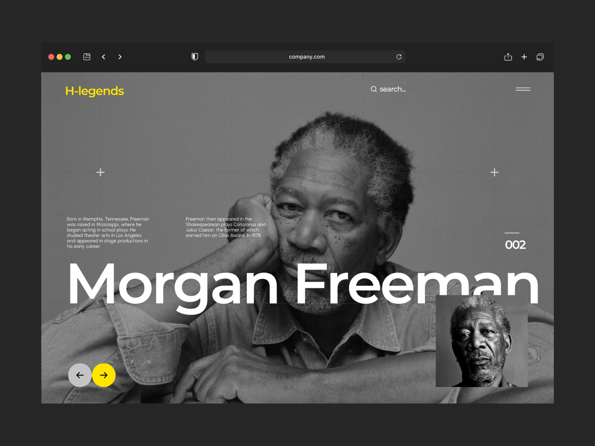 biography website design